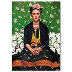Cakatablo Ahşap Tablo Eskitilmiş Frida Kahlo Baskılı Görsel