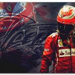 Cakatablo Ahşap Tablo Ferrari F1 Kimi Raikkonen Görseli