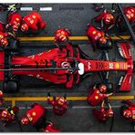 Cakatablo Ahşap Tablo Formula 1 Pitte Kuşbakışı Görünüş
