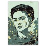 Cakatablo Ahşap Tablo Frida Kahlo Eskitilmiş Zeminde