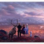 Cakatablo Ahşap Tablo Frozen 2 Queen Elsa, Anna, Olaf ve Kristoff Tepelerde
