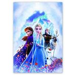Cakatablo Ahşap Tablo Frozen 2 Queen Elsa, Anna, Olaf ve Kristoff