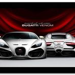 Cakatablo Ahşap Tablo Gri Bugatti Venom Ön ve Arka Görünüş