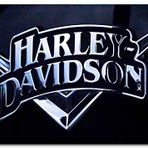 Cakatablo Ahşap Tablo Harley Davidson Krom Logo Karanlık Mod