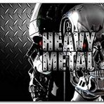 Cakatablo Ahşap Tablo Heavy Metal Kurukafalar Metal Arkaplan