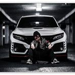 Cakatablo Ahşap Tablo Honda Accord Type R ve LED Maskeli Adam