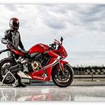 Cakatablo Ahşap Tablo Honda CBR 650 ve Sürücüsü