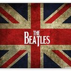 Cakatablo Ahşap Tablo İngiliz Bayrağı Üzerinde The Beatles