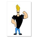 Cakatablo Ahşap Tablo Johnny Bravo Beyaz Arkaplan