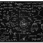 Cakatablo Ahşap Tablo Karatahta Üzerinde Yazılı Matematik Denklemleri