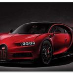 Cakatablo Ahşap Tablo Kırmızı Bugatti Divo Ön Görünüş