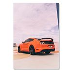 Cakatablo Ahşap Tablo Kırmızı Ford Mustang Arkadan Görünüş
