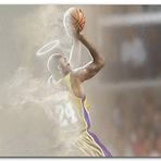 Cakatablo Ahşap Tablo Kobe Bryant Melek Halesi Basket Topu Görseli