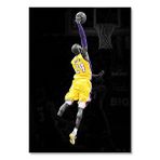 Cakatablo Ahşap Tablo Kobe Bryant Smaç Siyah Arkaplan İmzalı