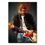 Cakatablo Ahşap Tablo Kurt Cobain Sahnede Çizim