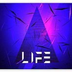 Cakatablo Ahşap Tablo Life Yazılı Üçgen Neon
