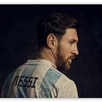 Cakatablo Ahşap Tablo Lionel Messi Arjantin Forması Siyah Arkaplan