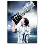 Cakatablo Ahşap Tablo Lionel Messi2021 Arjantin Şampiyonluk Kupası
