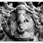 Cakatablo Ahşap Tablo Lord Ganesha Hindu Tanrısı Monochrome