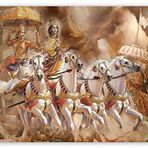 Cakatablo Ahşap Tablo Lord Krishna Savaş Sahnesi