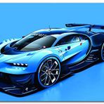 Cakatablo Ahşap Tablo Mavi Bugatti Divo Mavi Zemin