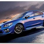 Cakatablo Ahşap Tablo Mavi Subaru STI ve Bulutlu Gökler