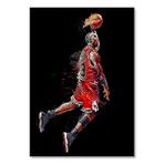 Cakatablo Ahşap Tablo Michael Jordan 3 Numaralı Forma Smaç Görseli