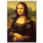 Cakatablo Ahşap Tablo Mona Lisa Ahşap Zeminde Görseli