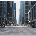 Cakatablo Ahşap Tablo New York Gökdelenler Cadde Araçlar ve İnsanlar