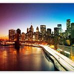 Cakatablo Ahşap Tablo New York Manhattan Köprüsü ve Gece Manzarası