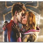 Cakatablo Ahşap Tablo Örümcek Adam Ve Gwen Stacy Öpüşme Görseli
