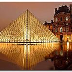 Cakatablo Ahşap Tablo Paris Louvre Müzesi Gece Manzarası
