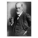 Cakatablo Ahşap Tablo Psikanalist Sigmund Freud Purolu Portre