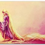 Cakatablo Ahşap Tablo Rapunzel Ve Uzun Sarı Saçları