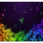 Cakatablo Ahşap Tablo Razer Blade Siyah Zemin Renkli Abstrakt Geometrik Şekiller