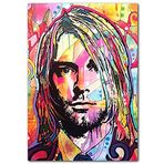 Cakatablo Ahşap Tablo Retro Kurt Cobain Desenli Görsel
