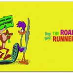 Cakatablo Ahşap Tablo Road Runner ve Coyote Sarı Arkaplan