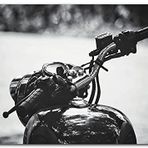 Cakatablo Ahşap Tablo Royal Enfield Motorsiklet Depo ve Gidon Siyah Beyaz