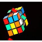 Cakatablo Ahşap Tablo Rubik Küpü Siyah Zemin
