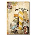 Cakatablo Ahşap Tablo Sesteki Vespa Motor