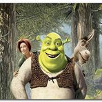 Cakatablo Ahşap Tablo Shrek Shrek Orman Prenses Eşek Gülümsüyor Görseli