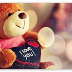 Cakatablo Ahşap Tablo Teddy Bear Seni Seviyorum Kalpli