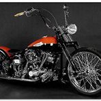 Cakatablo Ahşap Tablo Turuncu Chopper Motorsiklet