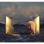 Cakatablo Ahşap Tablo Uyurgezer Kız ve Narnia Aslanı