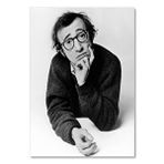 Cakatablo Ahşap Tablo Woody Allen Eli Çenesinde Beyaz Fon
