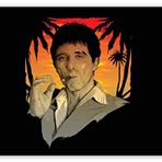 Cakatablo Ahşap Tablo Yaralı Yüz Tony Montana Puro İçiyor