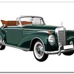 Cakatablo Ahşap Tablo Yeşil Antika Mercedes Benz Beyaz Zemin