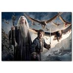 Cakatablo Ahşap Tablo Yüzüklerin Efendisi Hobbit Ve Gandalf Görseli