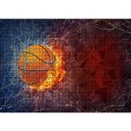 Cakatablo Alev Buz Basketbol Topu 1000 Parça Puzzle Yapboz MDF Ahşap