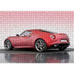 Cakatablo Alfa Romeo 4C Concept Arabası Görseli 1000 Parça Puzzle Yapboz MDF Ahşap
